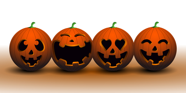 4 halloween pumpkin vector material