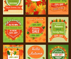 9 Kind autumn special sale poster vector