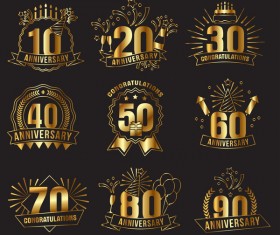 Anniversary golden labels vector