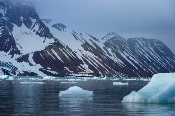Arctic scientific expedition ship Stock Photo