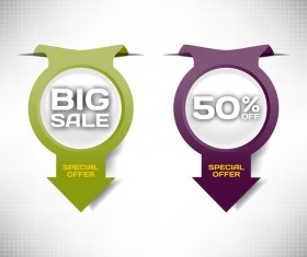 Arrow with special offer labels design vector