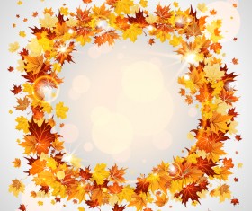 Autumn laeves frame design vector