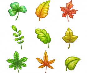 Autumn leaves set vector 03