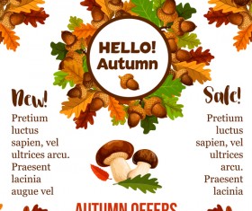 Autumn offer poster with mushroom vector