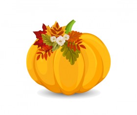 Autumn pumpkin with flower vectors