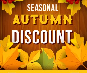 Autumn season discount material design vector
