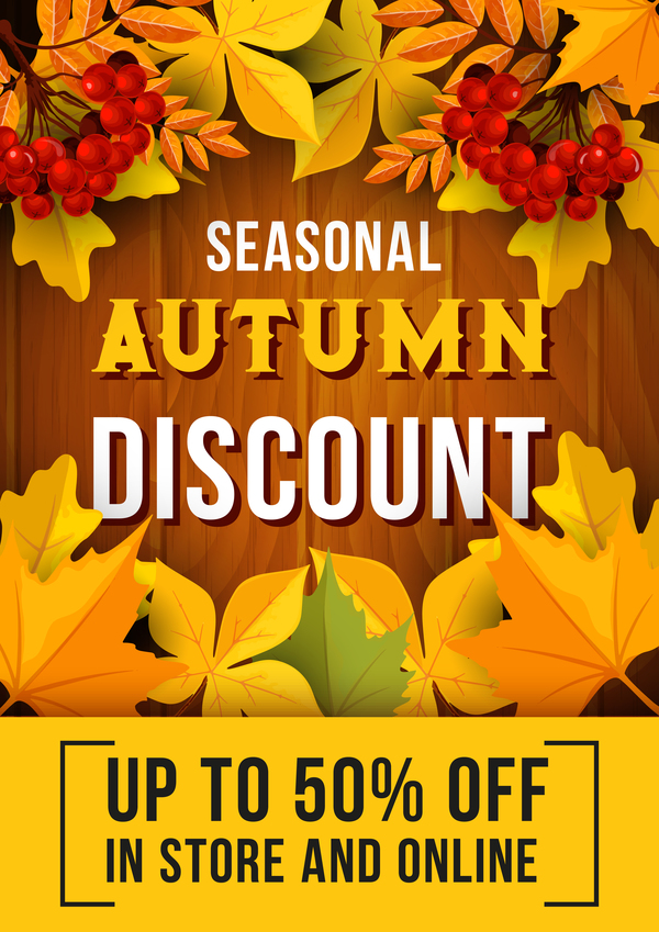 Autumn season discount material design vector