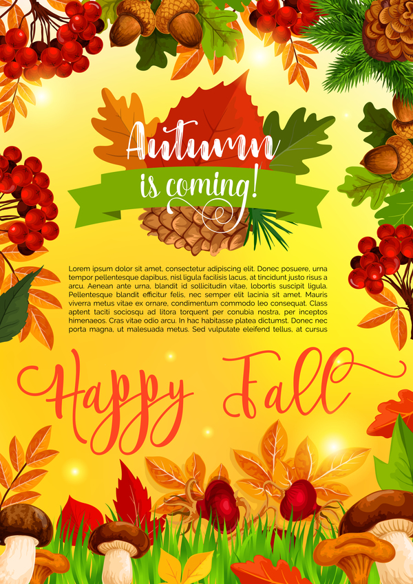 Autumn season flyer page template vector 01