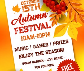 Autumn season flyer page template vector 02