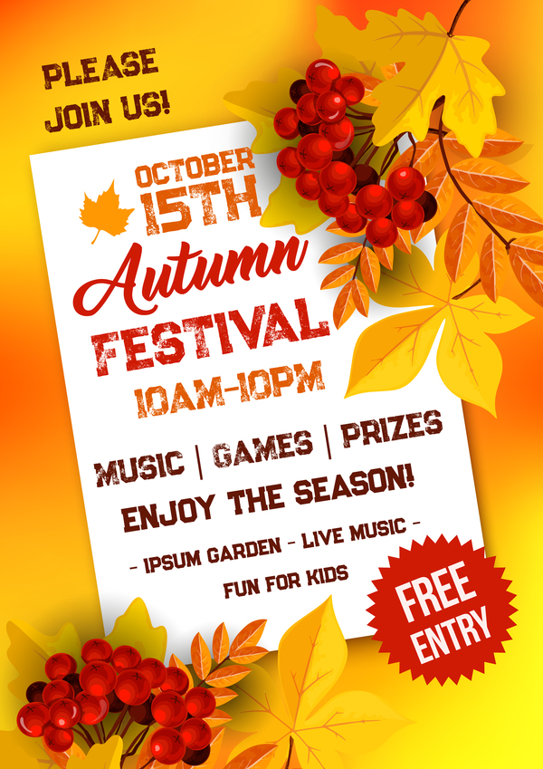 Autumn season flyer page template vector 02