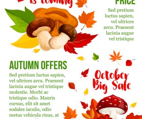 Autumn season flyer page template vector 03