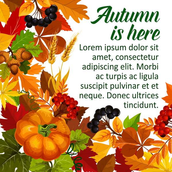 Autumn season flyer page template vector 04