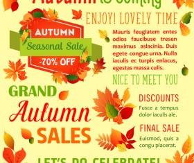 Autumn season flyer page template vector 05