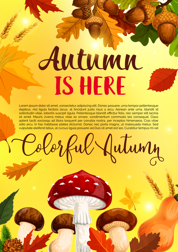 Autumn season flyer page template vector 06