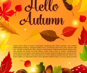 Autumn season flyer page template vector 07