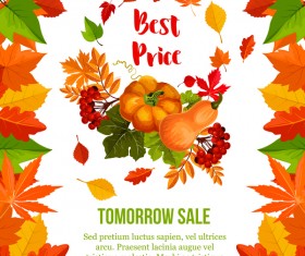 Autumn season flyer page template vector 08