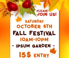 Autumn season flyer page template vector 09
