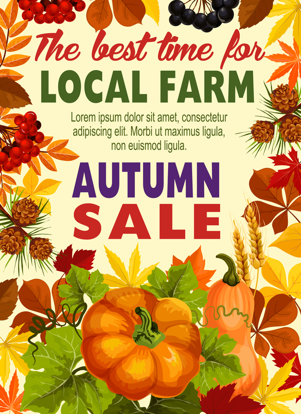 Autumn season flyer page template vector 10