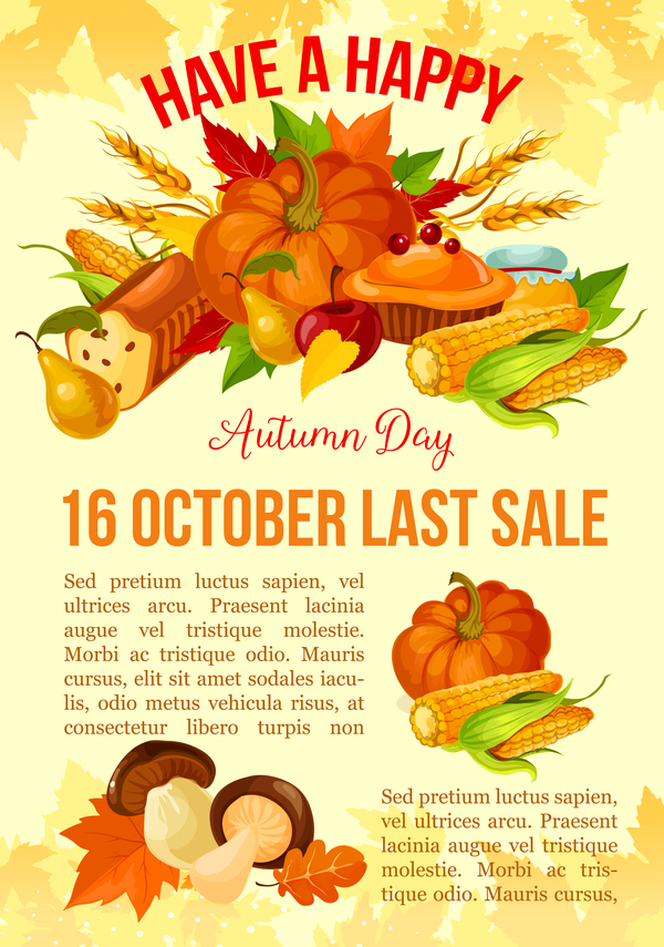 Autumn season flyer page template vector 12