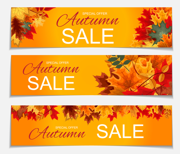 Autumn special offer banners template vector 01