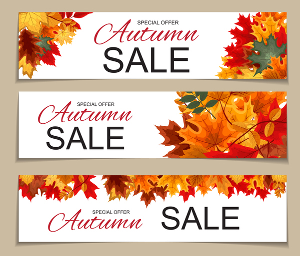 Autumn special offer banners template vector 02