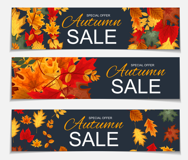 Autumn special offer banners template vector 03