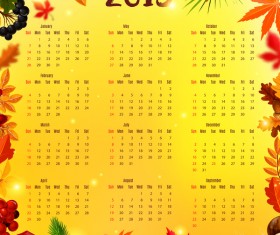 Autumn styles 2018 calendar template vector 09