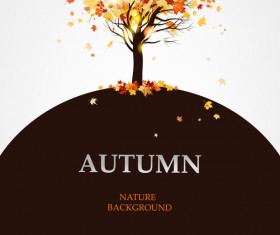 Autumn tree with brown background vector