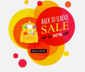 Back to school sale background vectors material 01