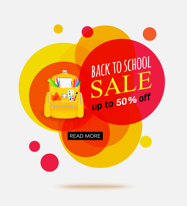 Back to school sale background vectors material 01