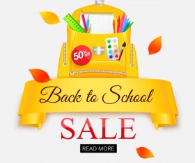 Back to school sale background vectors material 02