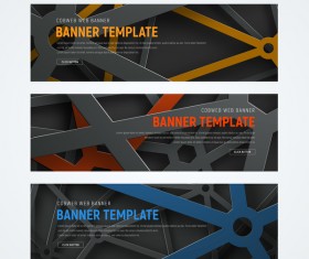 Banner with cobweb vector 01