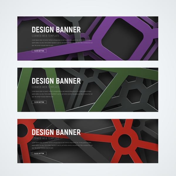 Banner with cobweb vector 02