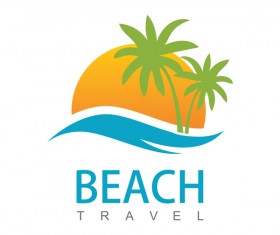 Beach travel logo vector