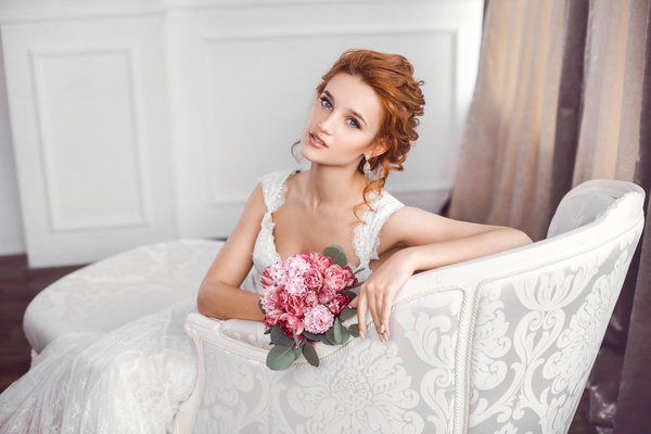 Beautiful and charming bride Stock Photo 04