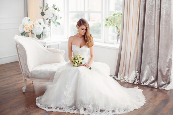 Beautiful and charming bride Stock Photo 07