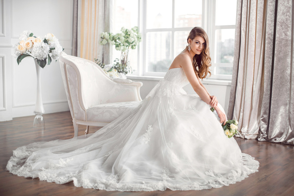Beautiful and charming bride Stock Photo 09