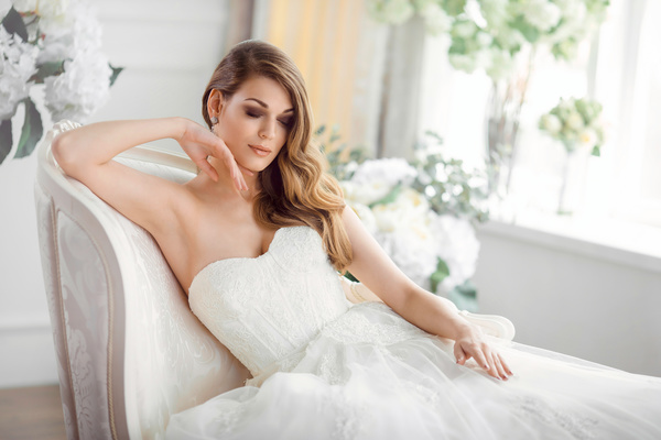 Beautiful and charming bride Stock Photo 10