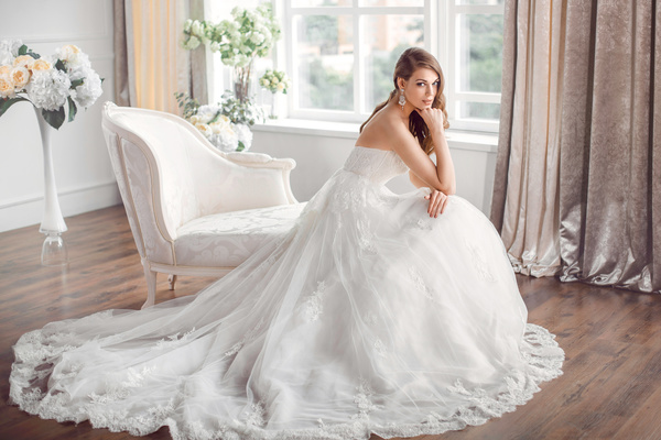 Beautiful and charming bride Stock Photo 12