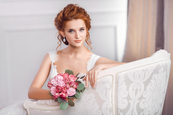 Beautiful and charming bride Stock Photo 14