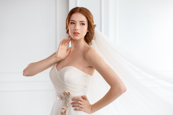 Beautiful and charming bride Stock Photo 15