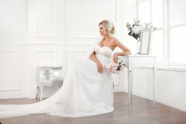 Beautiful and charming bride Stock Photo 17