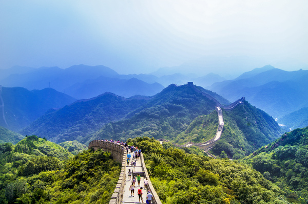 Beautiful and spectacular Great Wall of China Stock Photo