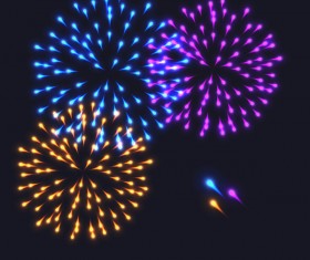 Beautiful festival fireworks effect vectors material 01