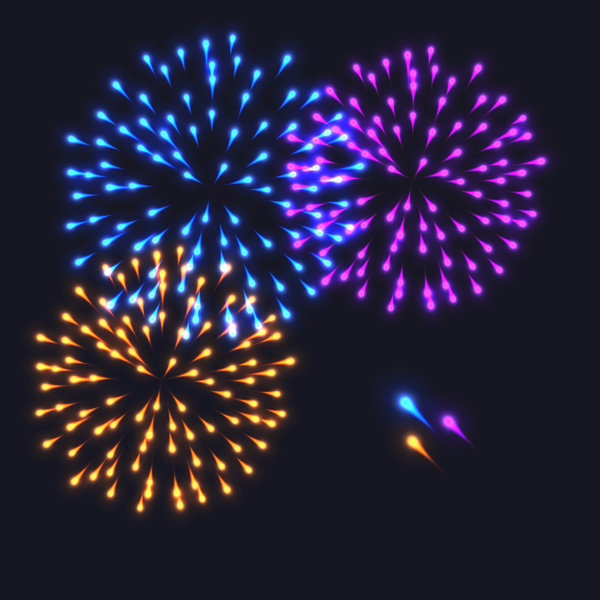 Beautiful festival fireworks effect vectors material 01