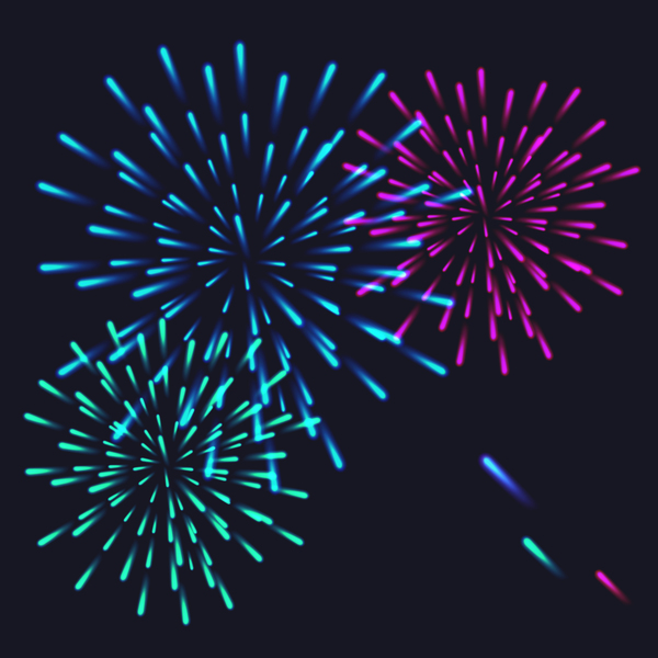 Beautiful festival fireworks effect vectors material 08