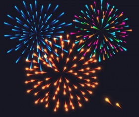 Beautiful festival fireworks effect vectors material 09