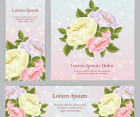 Beautiful flower banner with card template vector