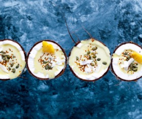 Beautifully decorated coconut drink Stock Photo