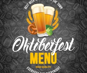 Beer menu and blackboard background vector